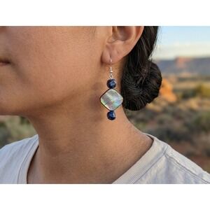 Handcrafted Santo Domingo Kewa Abalone Earrings Genuine Native American ***‎